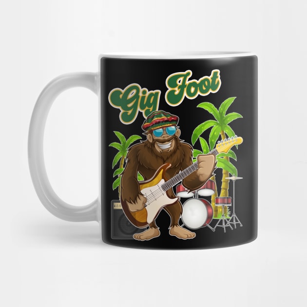 BigFoot GigFoot Musician Music Lover by DawncoeDesign